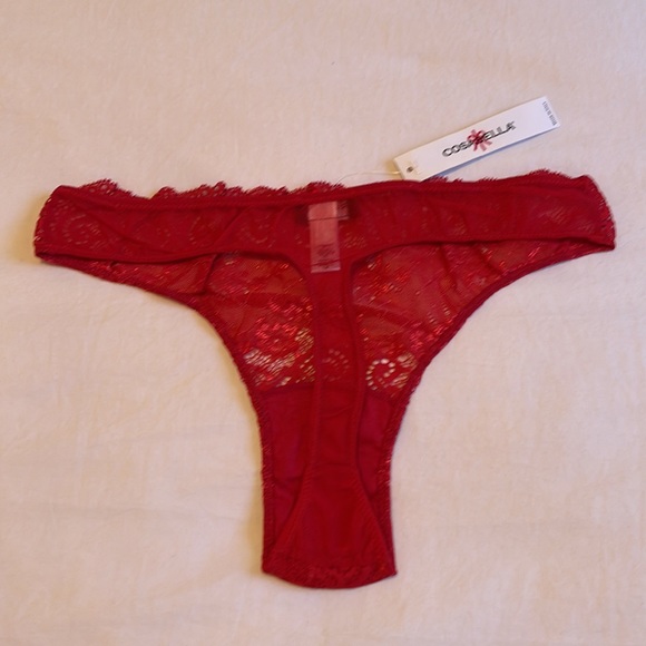 Cosabella Poinsettia Lace Thong - Picture 2 of 3